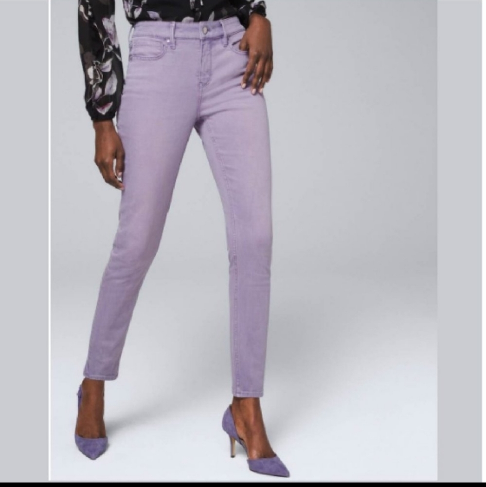 White House Black Market Lilac Purple Skinny Ankle Jeans NWT